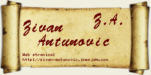 Živan Antunović vizit kartica